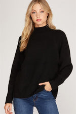 Load image into Gallery viewer, MOCK NECK KNIT SWEATER
