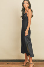 Load image into Gallery viewer, COWL NECK SATIN SLIP DRESS
