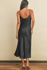 Load image into Gallery viewer, COWL NECK SATIN SLIP DRESS
