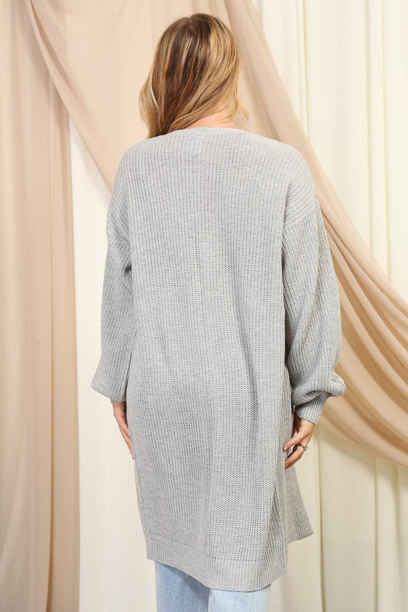 LONG CABLE KNIT CARDIGAN