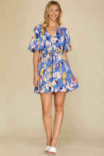 Load image into Gallery viewer, FLORAL BALLOON SLEEVE DRESS
