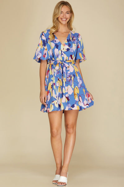 FLORAL BALLOON SLEEVE DRESS – WAVES in the village