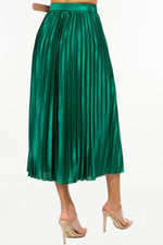 Load image into Gallery viewer, SATIN PLEAT MIDI SKIRT
