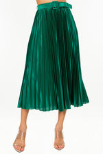 Load image into Gallery viewer, SATIN PLEAT MIDI SKIRT
