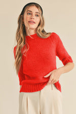 Load image into Gallery viewer, TIE BACK SHORT SLEEVE SWEATER
