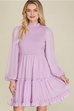 Load image into Gallery viewer, LONG SLEEVE SMOCKED DRESS
