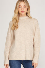 Load image into Gallery viewer, MOCK NECK KNIT SWEATER
