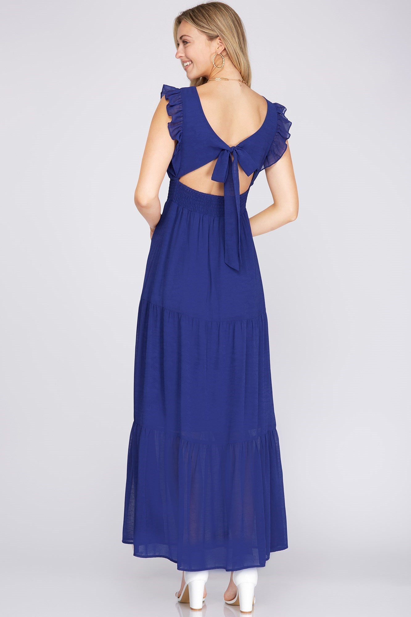 TIE BACK CRINKLE CHIFFON MAXI
