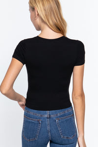 RIBBED ROUND NECK SHORT SLEEVE