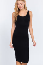 Load image into Gallery viewer, RIBBED SCOOP NECK MIDI
