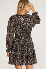 Load image into Gallery viewer, TIE FRONT RUFFLED FLORAL DRESS
